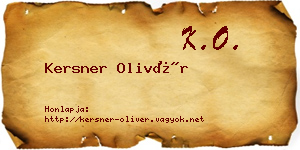 Kersner Olivér névjegykártya