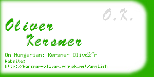 oliver kersner business card